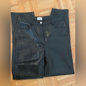 ARITZIA BLACK MELINA VEGAN LEATHER PANT